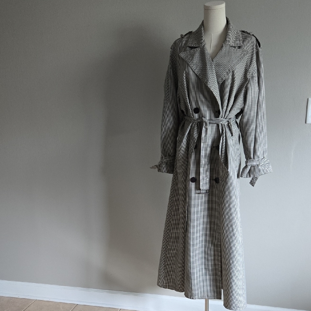 Shop Closing London Fog Black and White Trench Coat